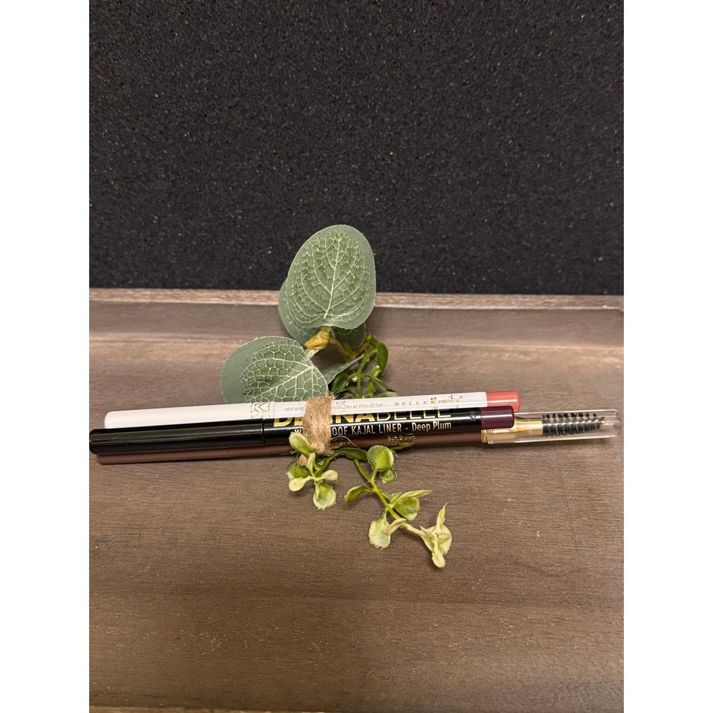 Belle Beauty Kim Gravel Eyeliner Lip Liner Brow Pencil Set 3pc